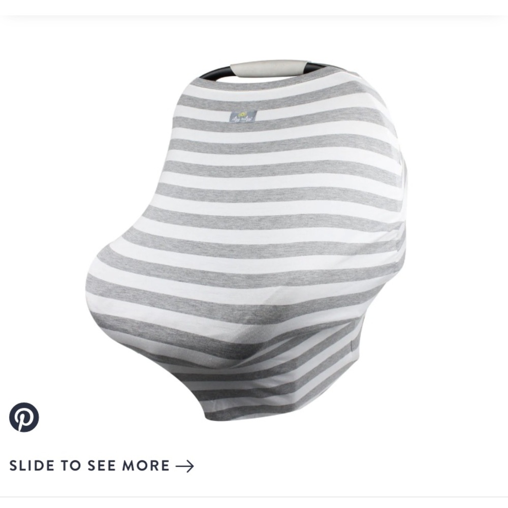 Itzy Ritzy Mom Boss 4 in 1 Multi-Use Cover Heather Grey Stripe